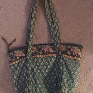 Green Vera Bradley tote bag